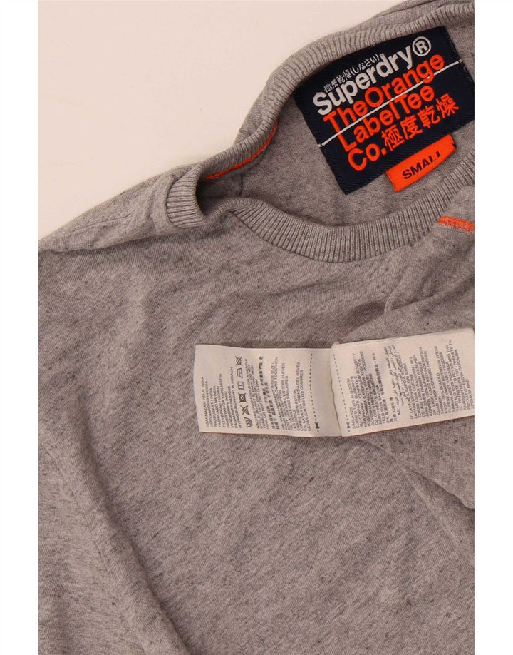 Superdry Herren T-Shirt Top Small Grau Baumwolle