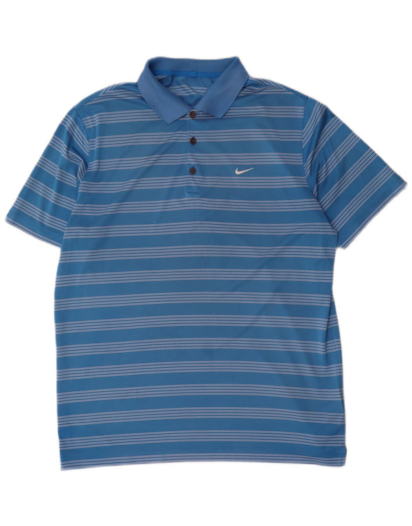 Nike Herren-Poloshirt XL, blau gestreift, Polyester
