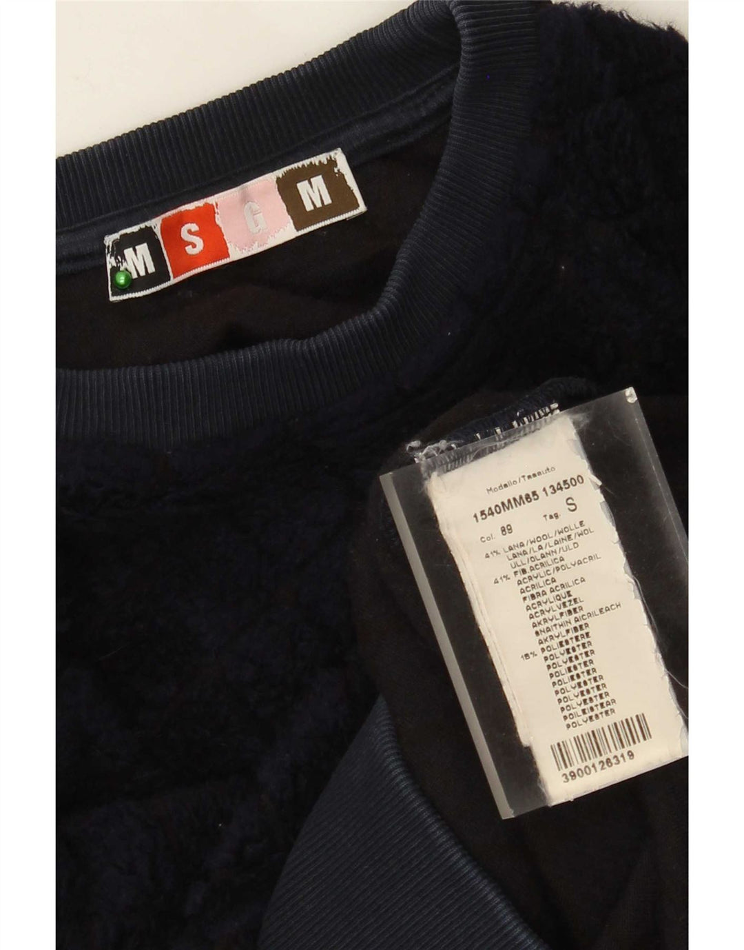 MSGM Herren-Sweatshirt, Pullover, Größe S, Marineblau, Argyle-/Diamant-Wolle