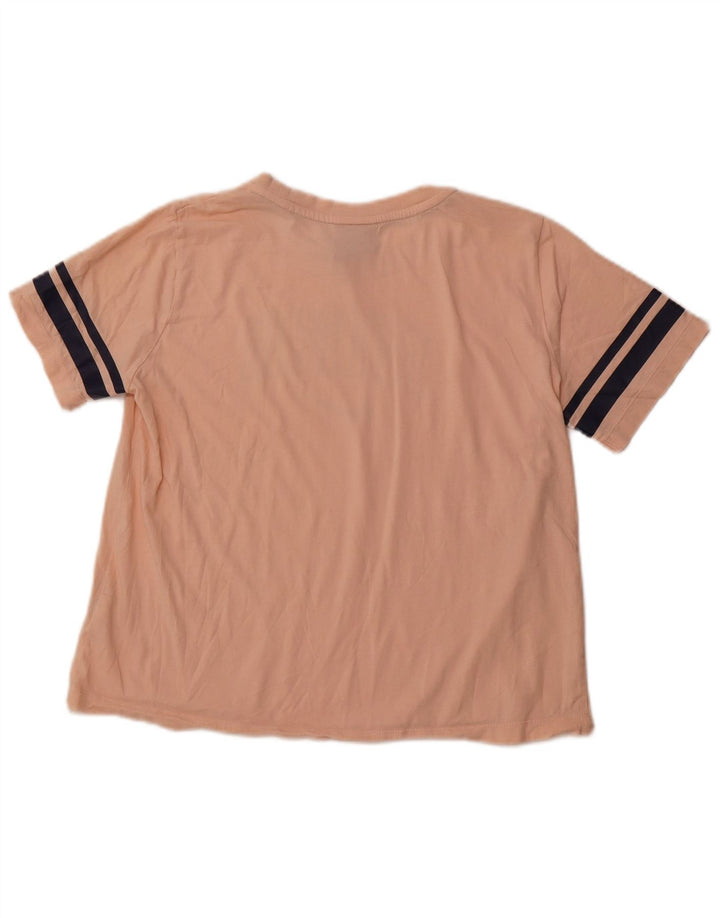 NIKE Damen Grafik-T-Shirt Top UK 14 Large Rosa Baumwolle