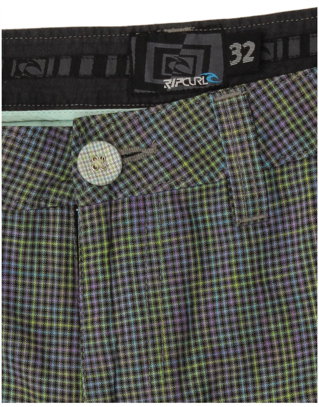 Rip Curl Herren Chino-Shorts W32 Medium Mehrfarbig kariertes Polyester