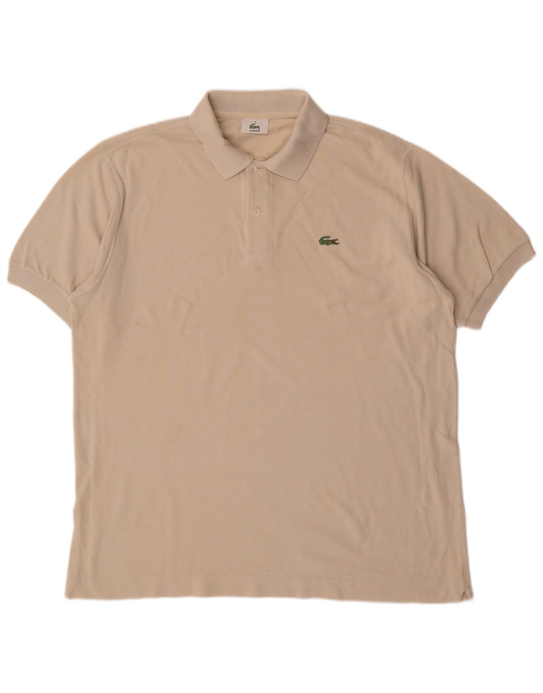 LACOSTE Herren-Poloshirt, Größe 5, groß, cremefarbene Baumwolle