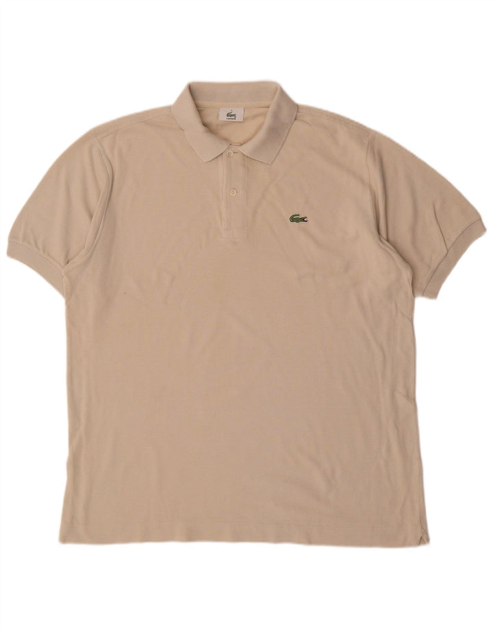 LACOSTE Herren-Poloshirt, Größe 5, groß, cremefarbene Baumwolle