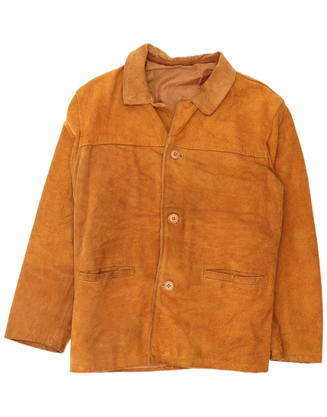 Vintage Herren Wildlederjacke IT 46 Small Beige