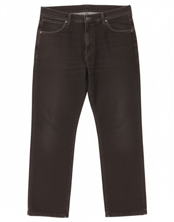 Wrangler Mens Texas Straight Jeans W36 L32 Black Cotton