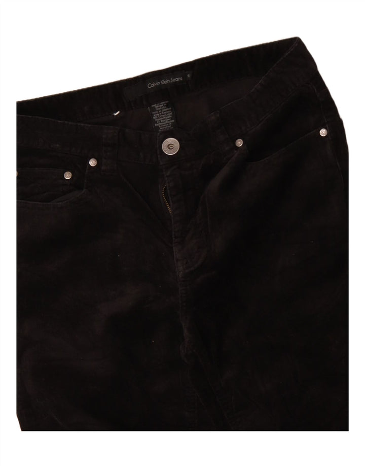 CALVIN KLEIN Damen Bootcut-Cordhose US 6 Medium W30 L27 Schwarz
