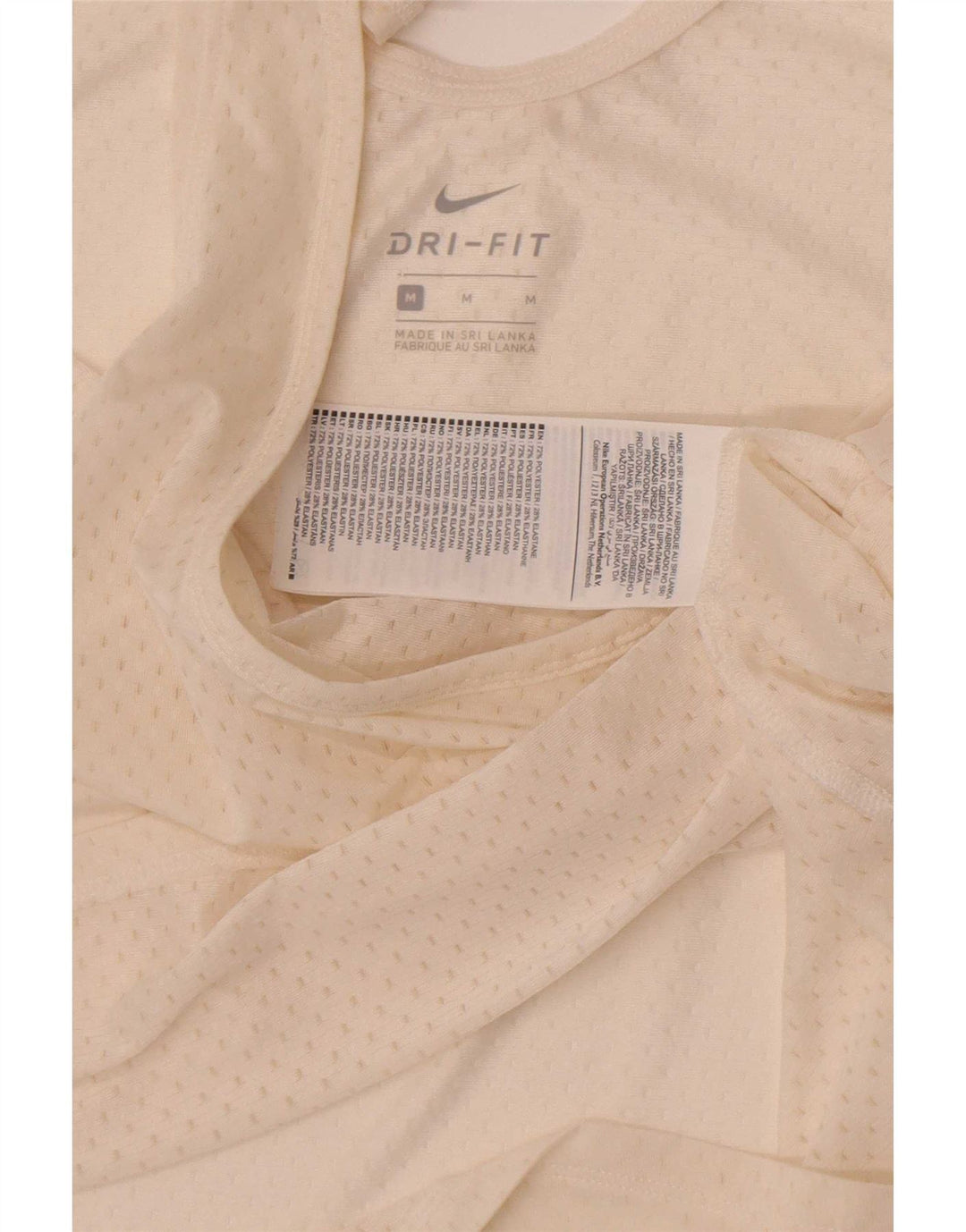 Nike Damen Dri Fit Weste Top UK 12 Medium Off White Polyester