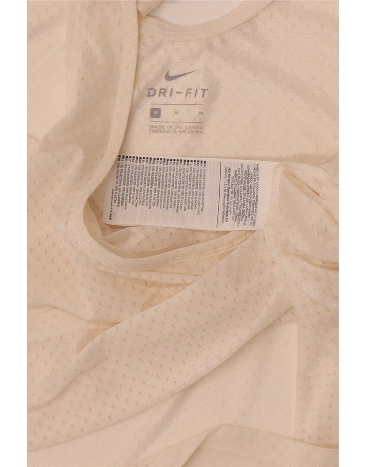 Nike Damen Dri Fit Weste Top UK 12 Medium Off White Polyester
