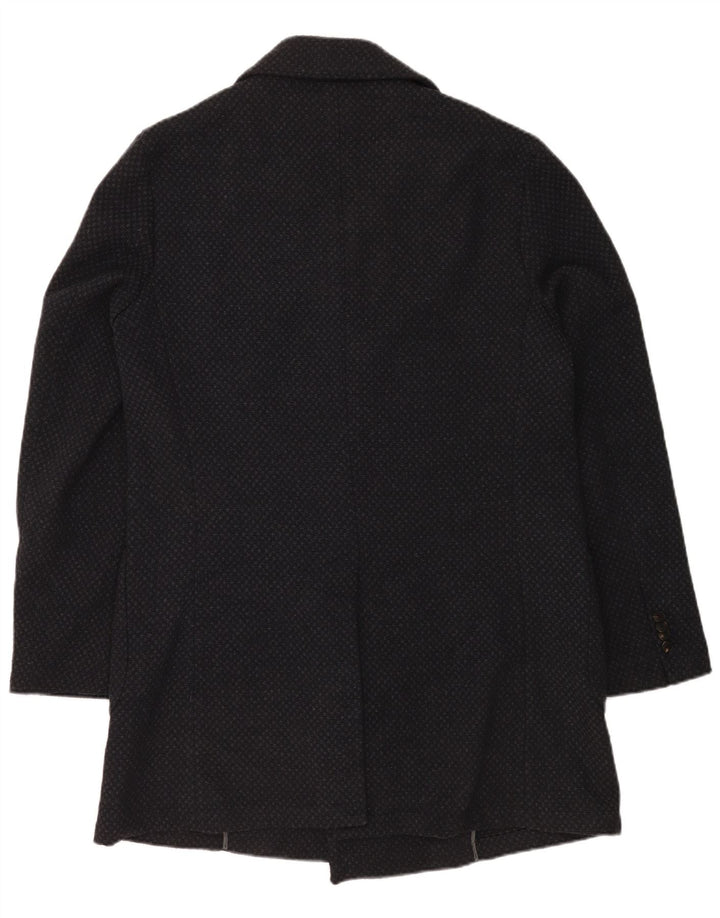 Sirmoney Herren Zweireihiger Blazer Jacke IT 52 XL Marineblau gefleckte Wolle