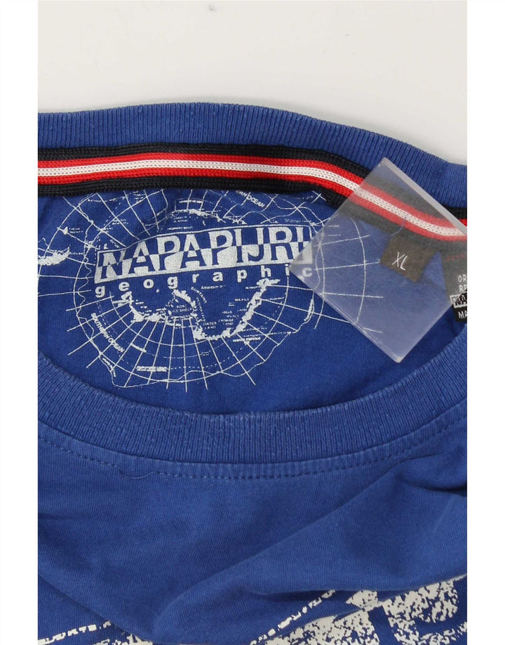 Napapijri Herren Grafik T-Shirt Top XL Blau