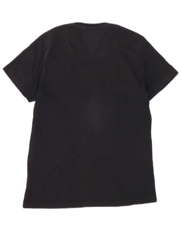 Tommy Hilfiger Herren T-Shirt Top Medium Schwarz Baumwolle