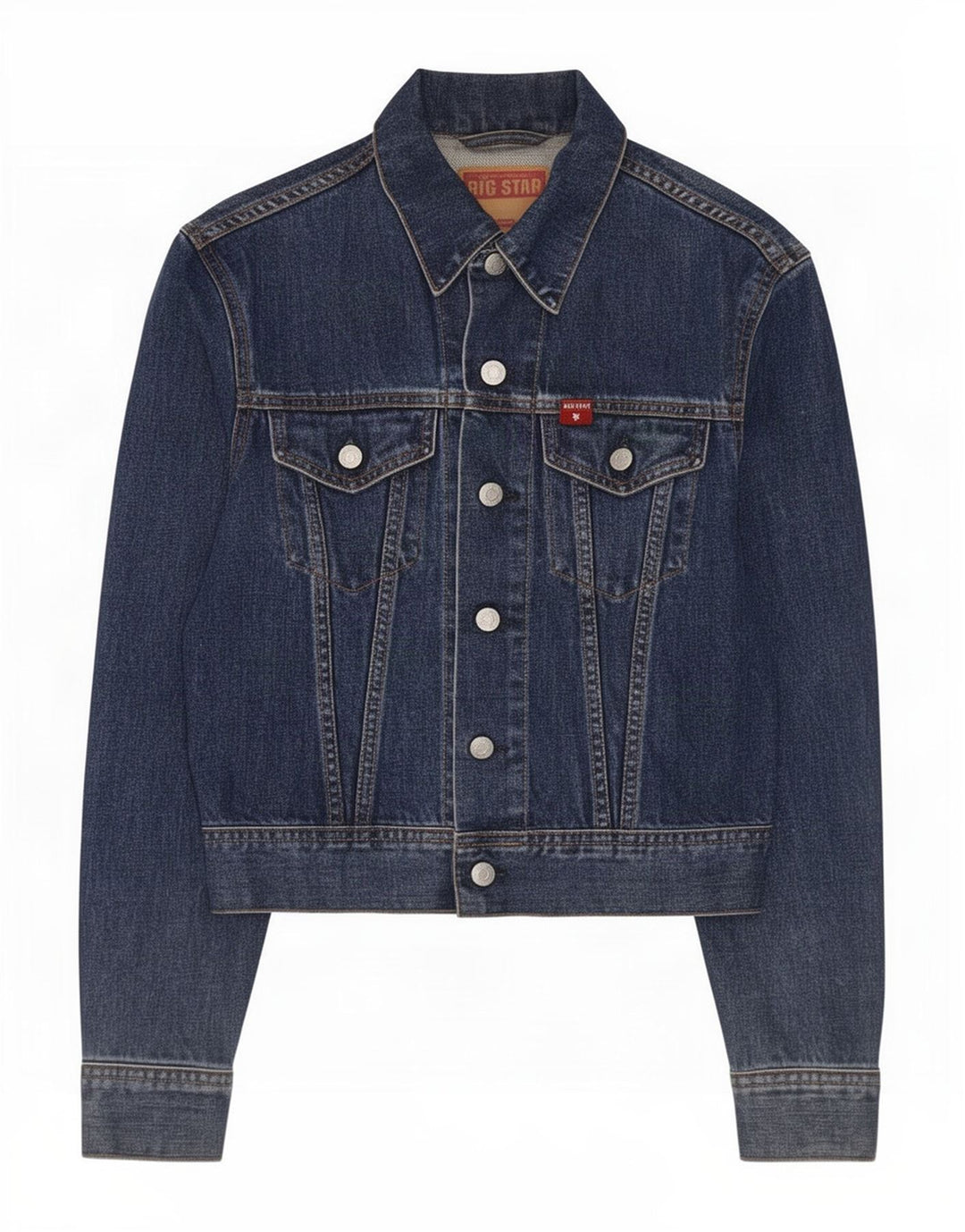 Big Star Damen Jeansjacke UK 12 Mittelblaue Baumwolle