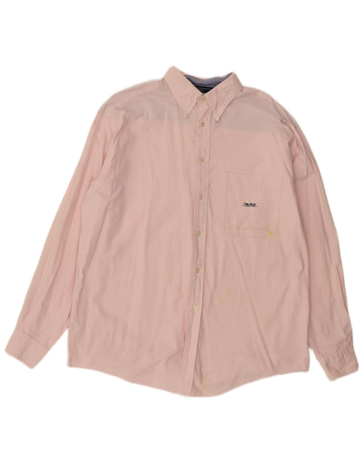Nautica Herren-Hemd, groß, rosa, Baumwolle