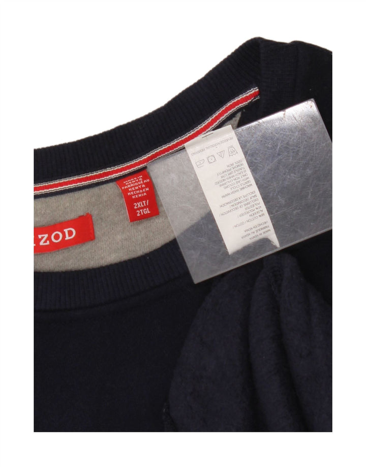 IZOD Mens Tall Sweatshirt Jumper 2XL Navy Blue Cotton