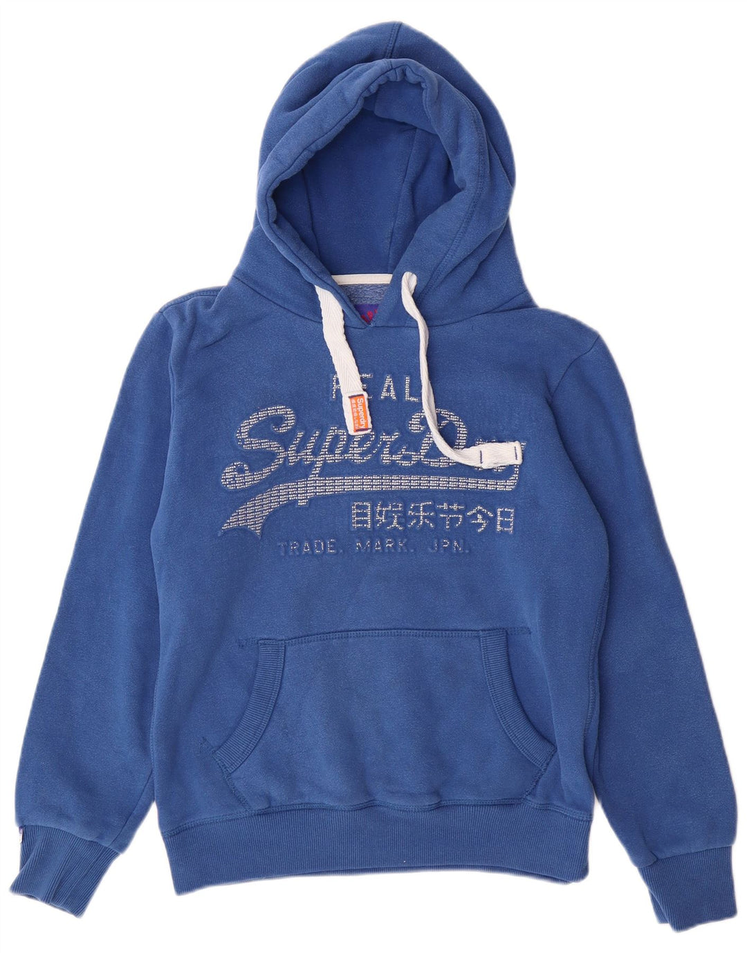 SUPERDRY Damen-Kapuzenpullover mit Grafik, übergroß, Gr. 10, Blau, Baumwolle