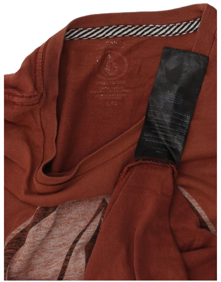 Volcom Herren-T-Shirt mit Grafik, groß, braune Baumwolle