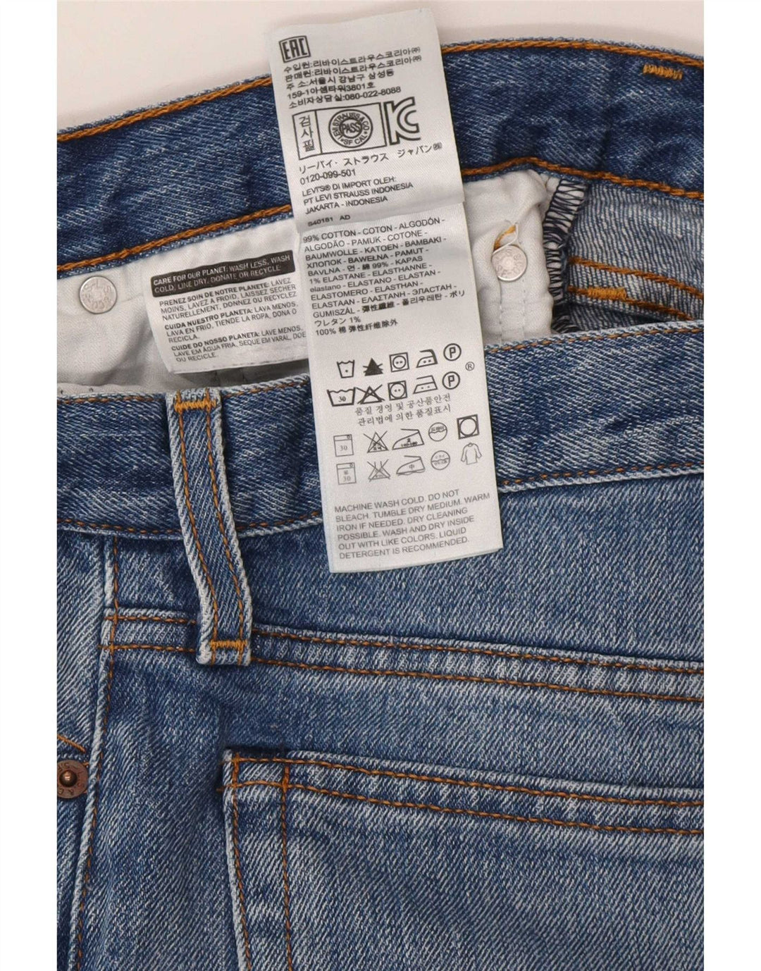 Levi's Damen Slim Jeans W27 L26 Blaue Baumwolle