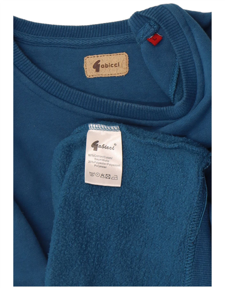 Gabicci Herren-Sweatshirt-Pullover, groß, aus blauer Baumwolle