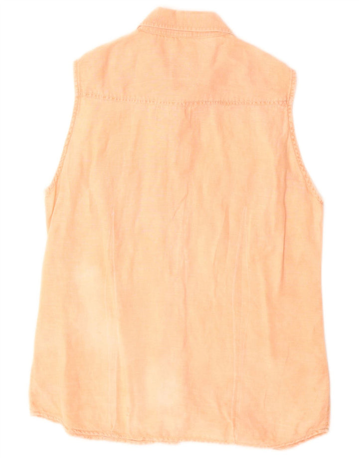 Think Pink Damen ärmelloses Hemd UK 12 Mittelorange Baumwolle