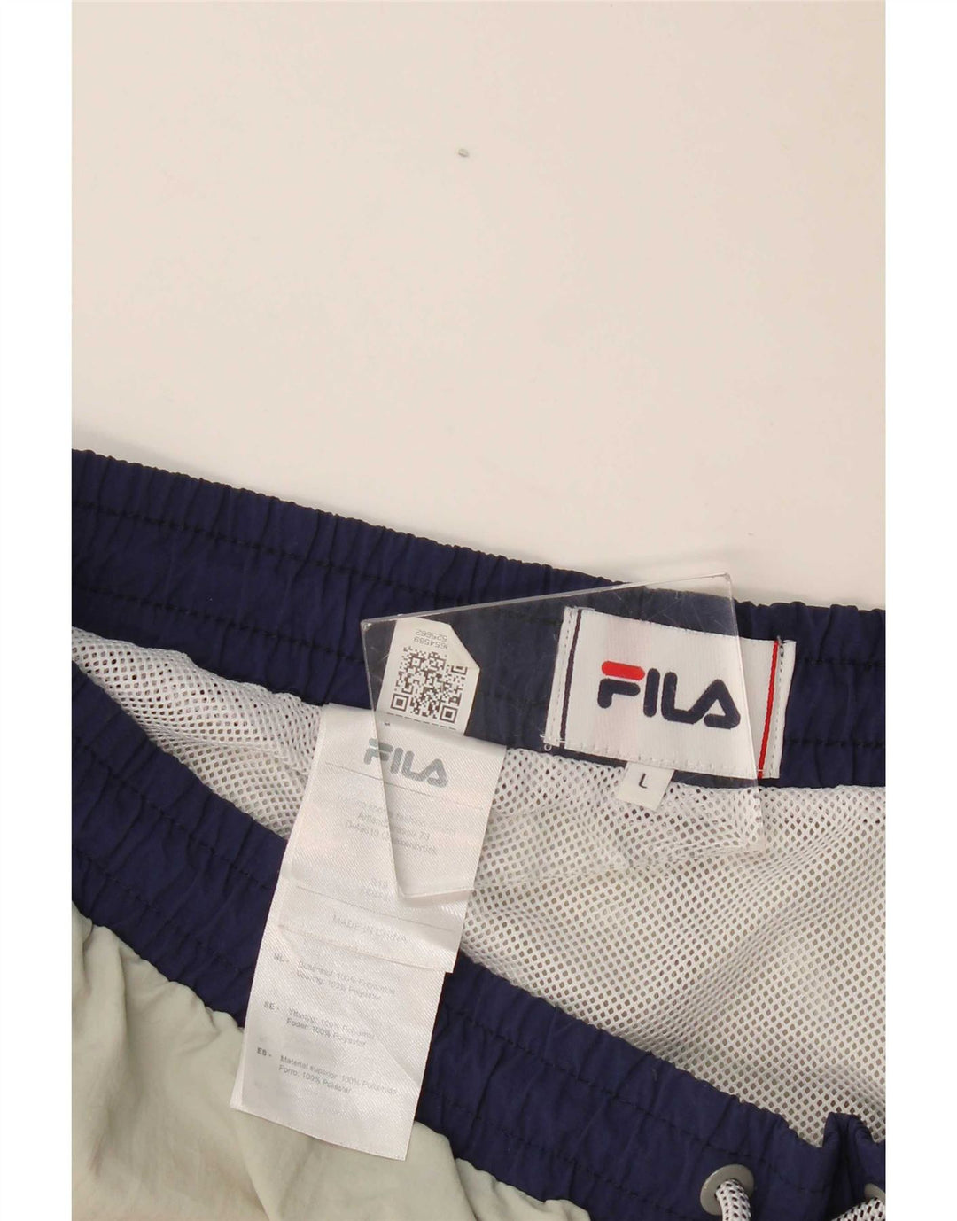 Fila Herren-Sportshorts mit Grafik, groß, graues Farbblock-Polyester
