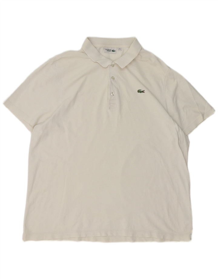 LACOSTE Herren Poloshirt Größe 8 3XL Weiße Baumwolle