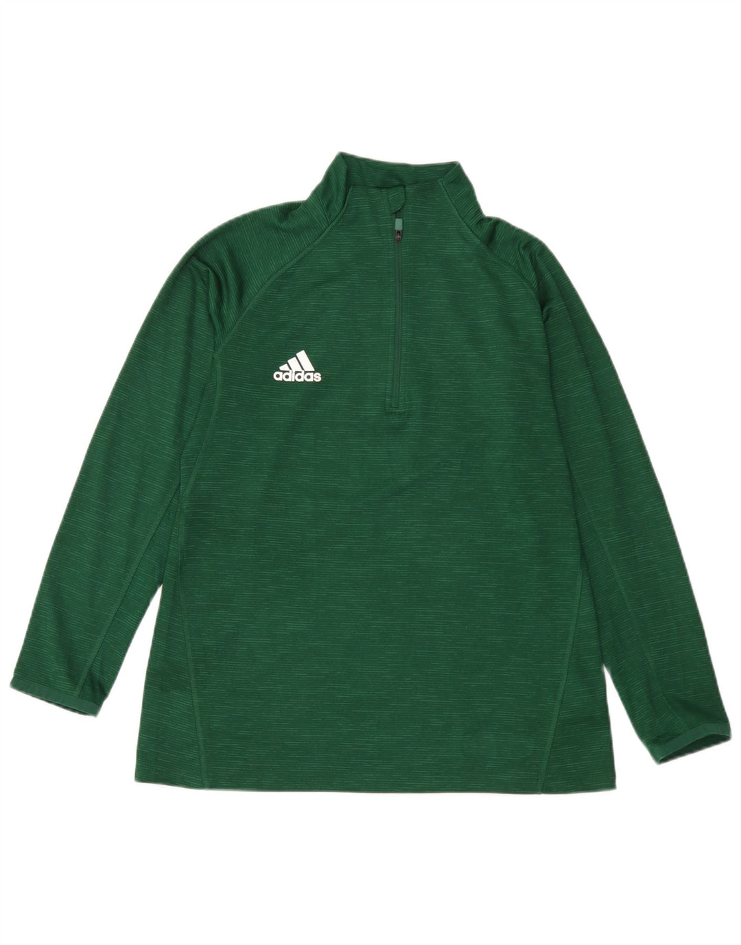 Adidas Damen-Oberteil mit Reißverschluss, langärmlig, UK 14, groß, grün geflecktes Polyester