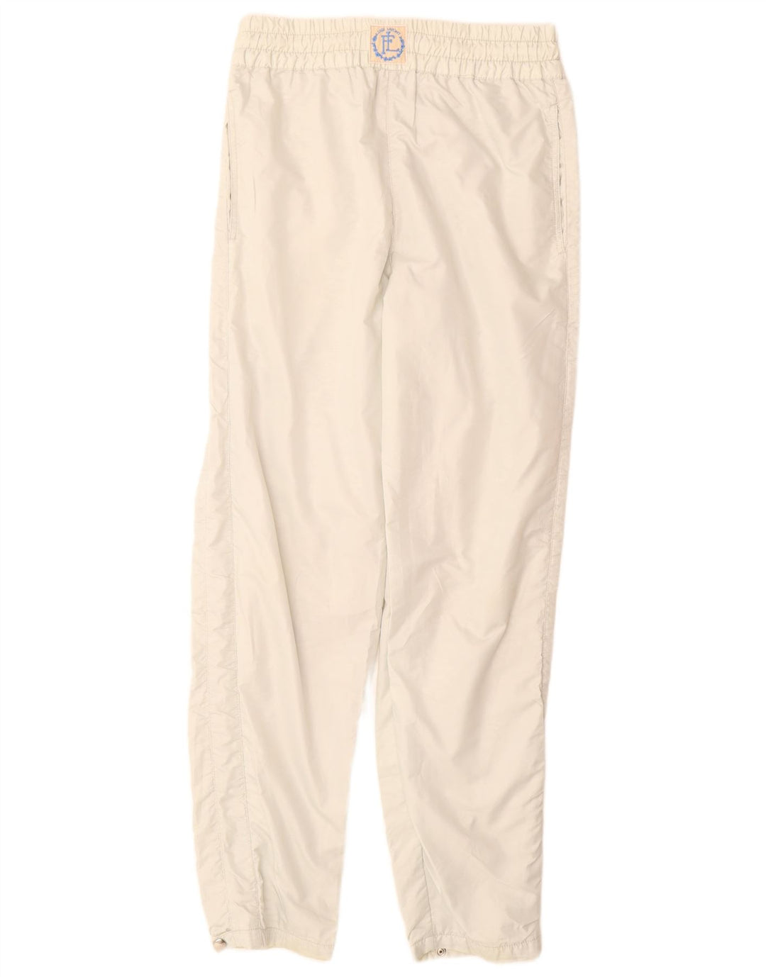 Vintage Damen Windbreaker Hose UK 12 Medium Off White Polyester