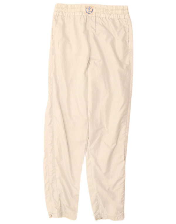 Vintage Damen Windbreaker Hose UK 12 Medium Off White Polyester