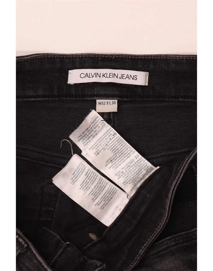 Calvin Klein Herren Slim Jeans W32 L30 Graue Baumwolle
