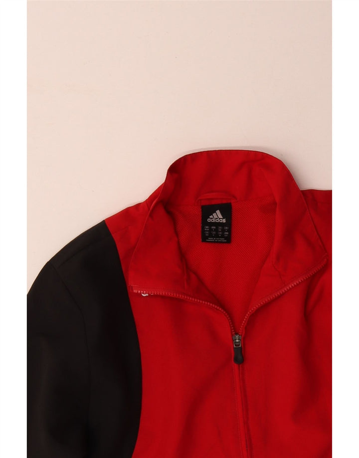 ADIDAS Herren-Trainingsanzug-Top-Jacke, UK 36/38, klein, rotes Farbblock-Polyester