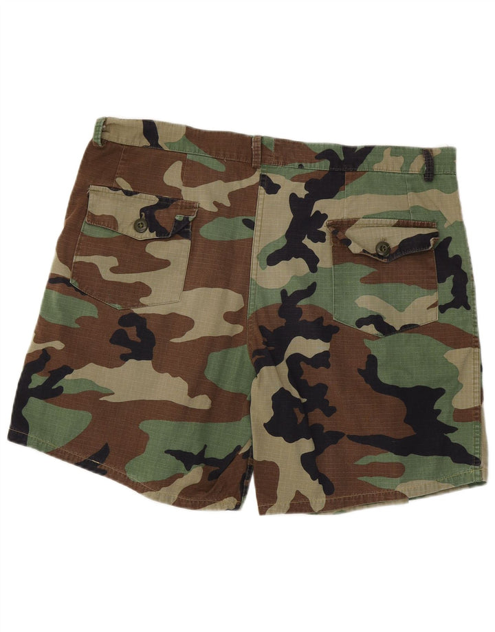 VINTAGE Herren Freizeitshorts W38 XL Khaki Camouflage Baumwolle
