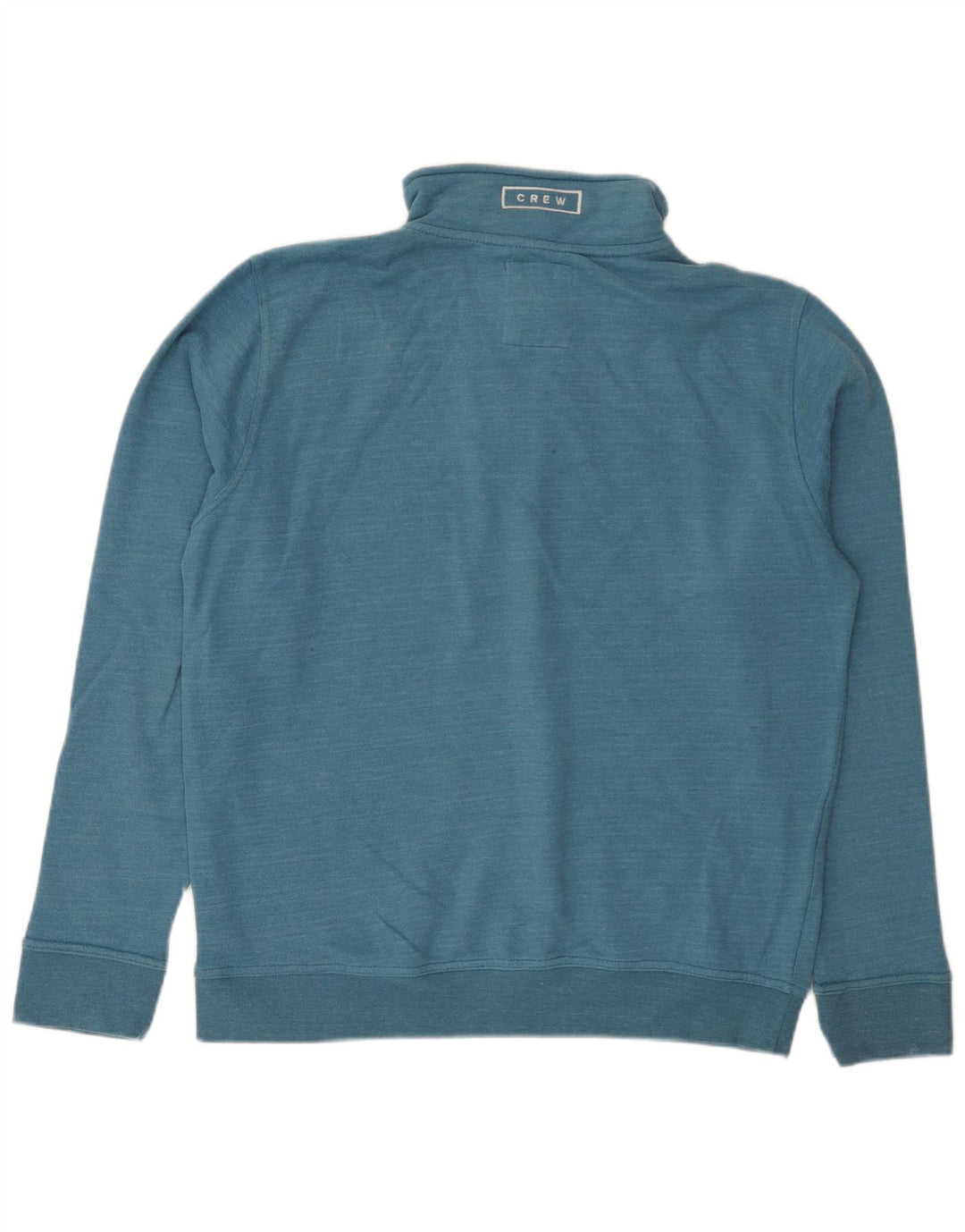 CREW CLOTHING Herren-Sweatshirt mit Reißverschluss am Hals, groß, aus blauer Baumwolle