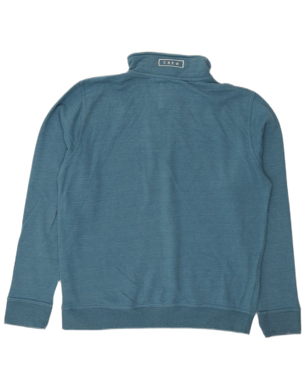 CREW CLOTHING Herren-Sweatshirt mit Reißverschluss am Hals, groß, aus blauer Baumwolle