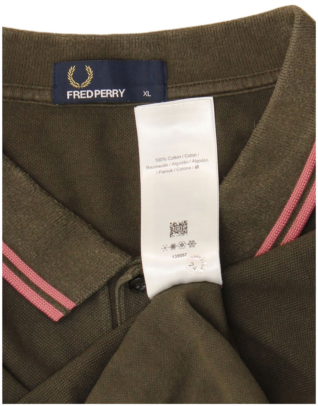 Fred Perry Herren Poloshirt XL Khaki Baumwolle