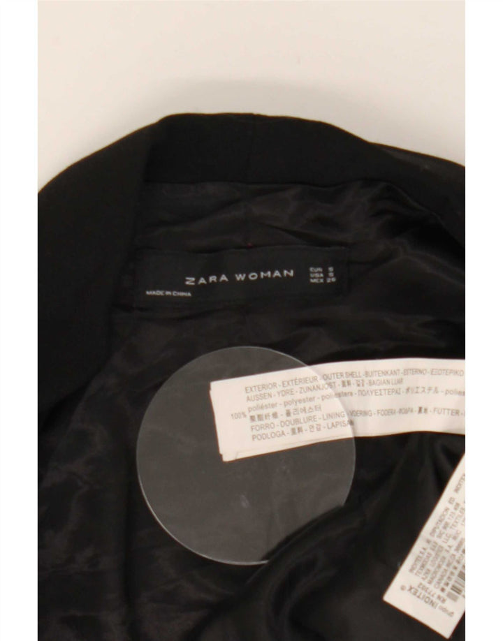 Zara Damen-Blazer mit 3/4-Ärmeln, offen, Gr. 10, Größe S, Schwarz, Polyester