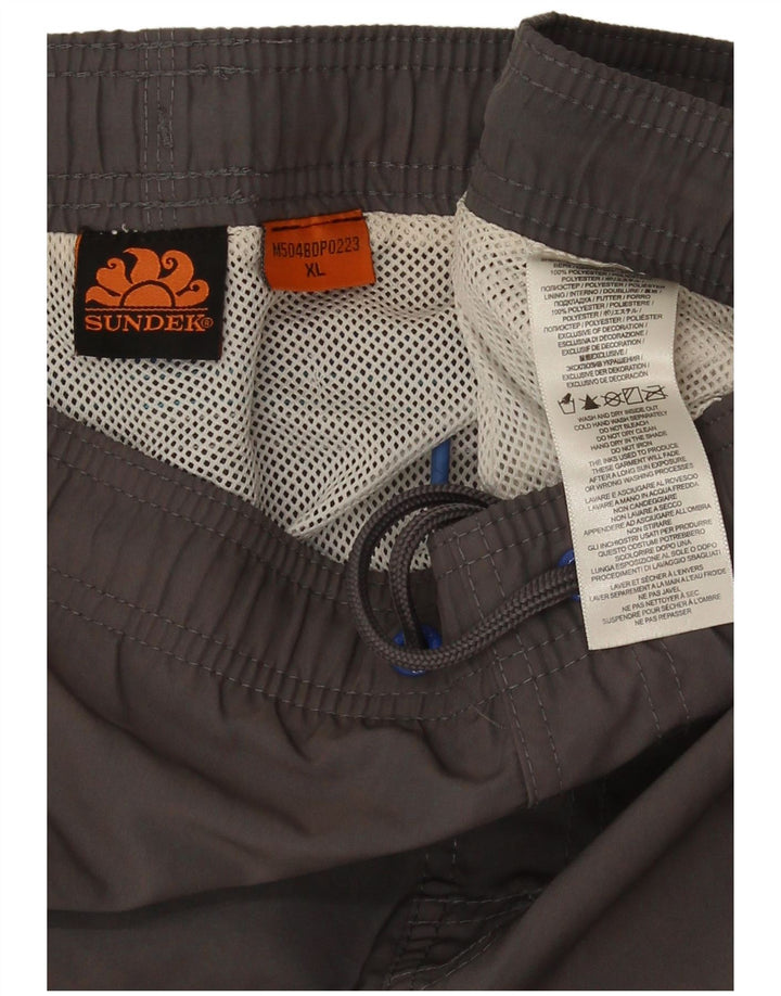 Sundek Herren-Badeshorts XL, graues Colourblock-Polyester