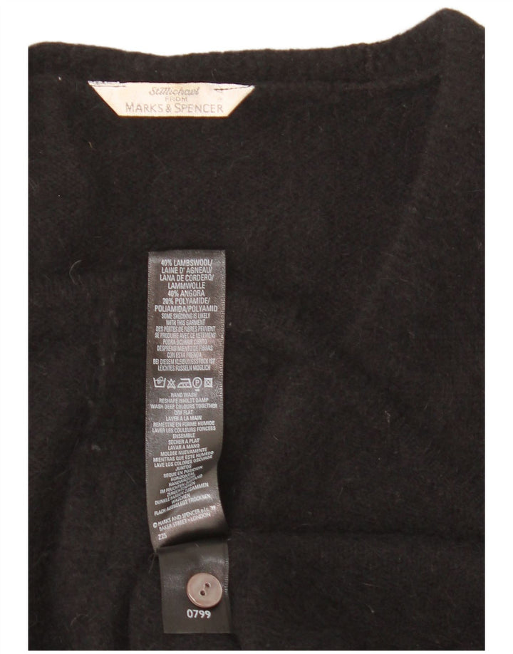 Marks & Spencer Damen Strickjacke Pullover UK 16 Large Black Angora