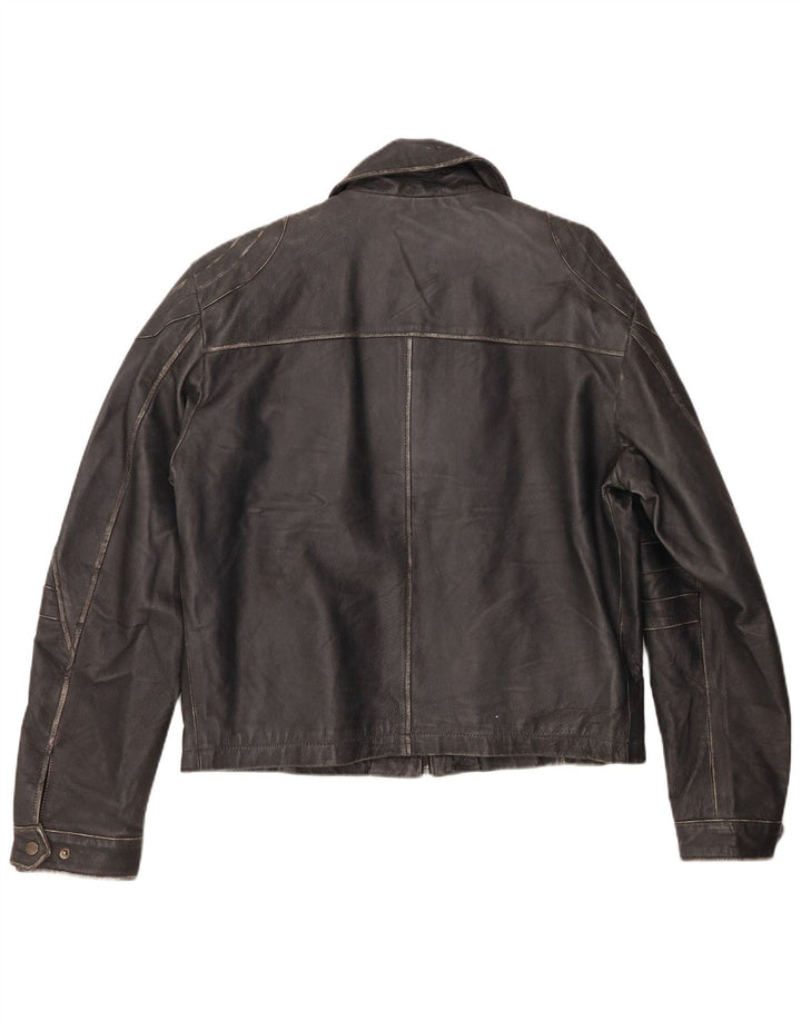 Vintage Herren Lederjacke IT 52 XL Schwarz