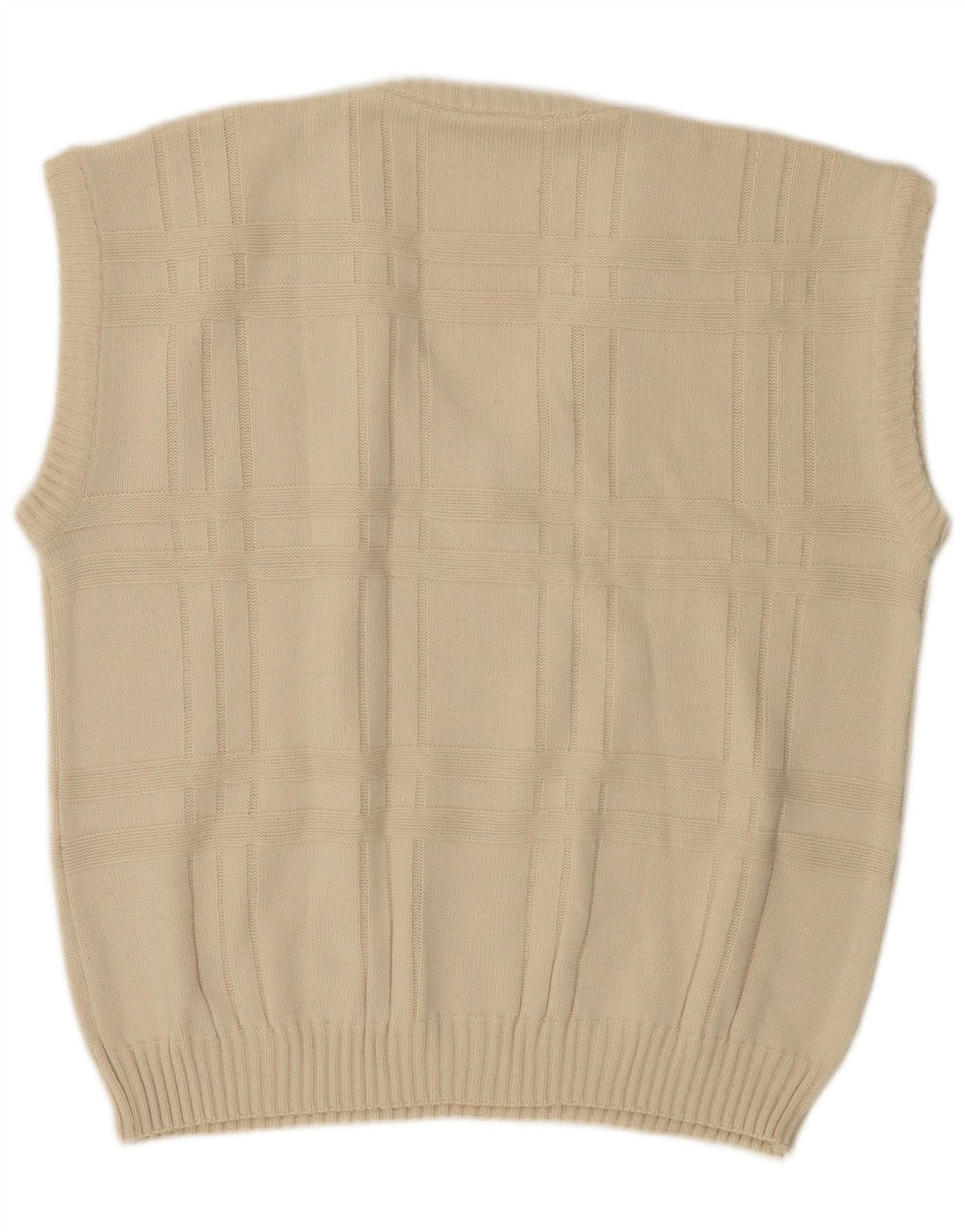 VINTAGE Herren Weste Tank Top IT 52/54 Large Off White Polyacryl