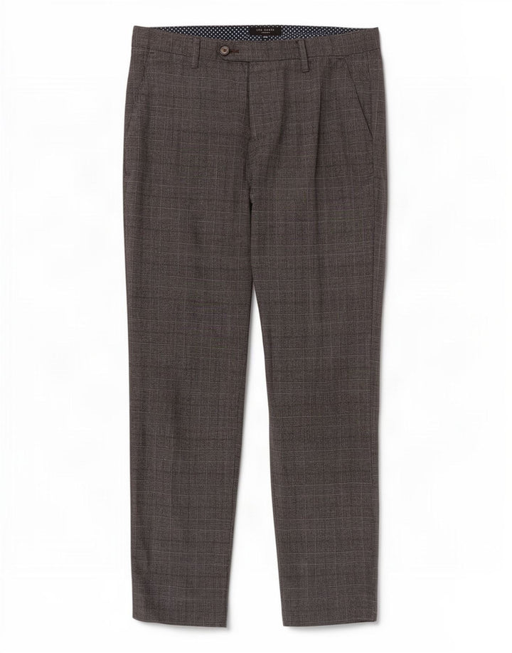 Ted Baker Slim-Anzughose für Herren, W32, L30, grau kariertes Polyester