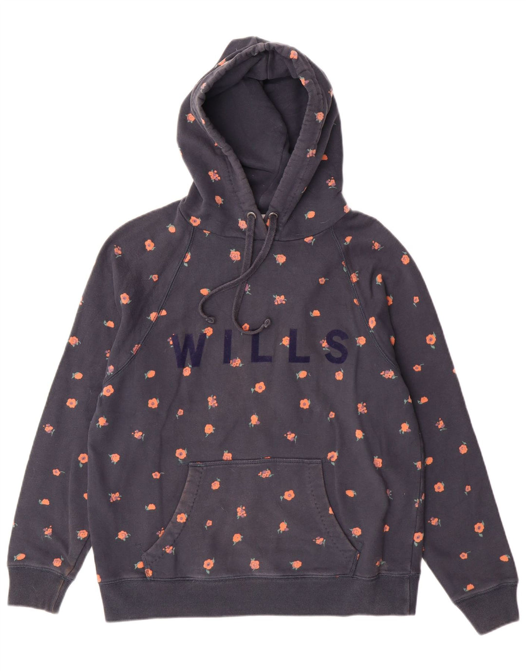 Jack Wills Damen-Pullover mit grafischem Kapuzenpullover, Größe M, Marineblau, Baumwolle, UK 12