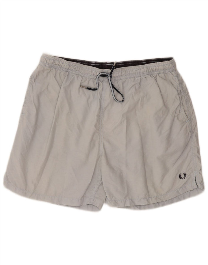 FRED PERRY Herren-Badeshorts, groß, graue Baumwolle