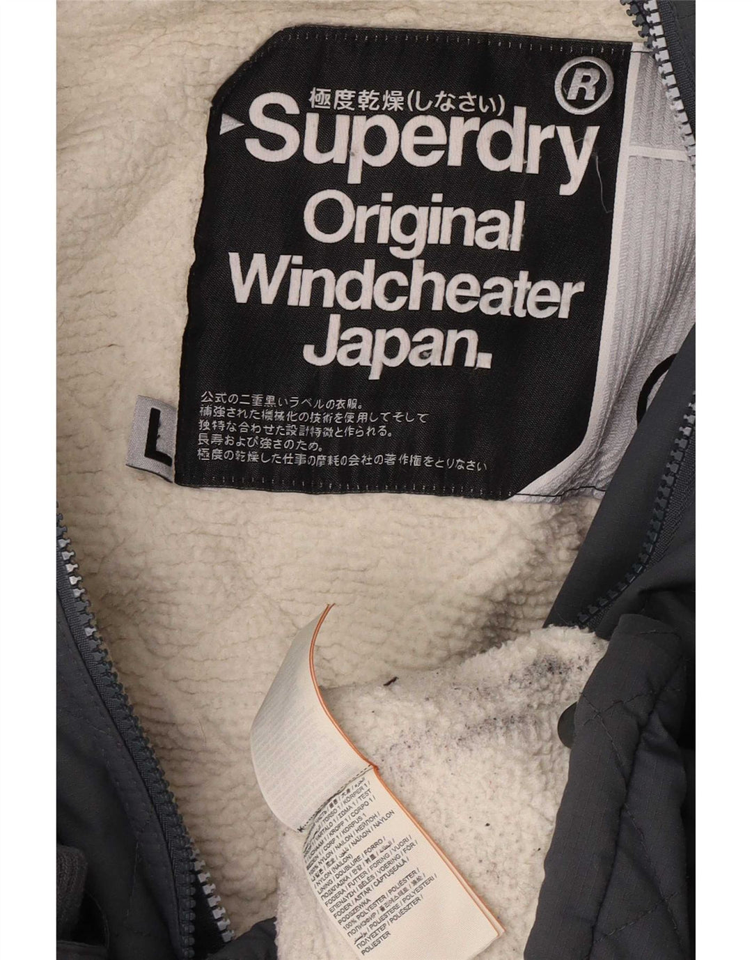 Superdry Damen Windcheater Kapuzen-Windjacke UK 40 Large Grau