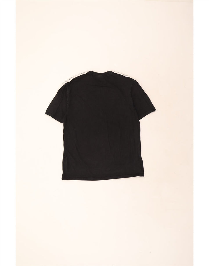 Kappa Herren-T-Shirt mit Grafik, groß, aus schwarzer Baumwolle