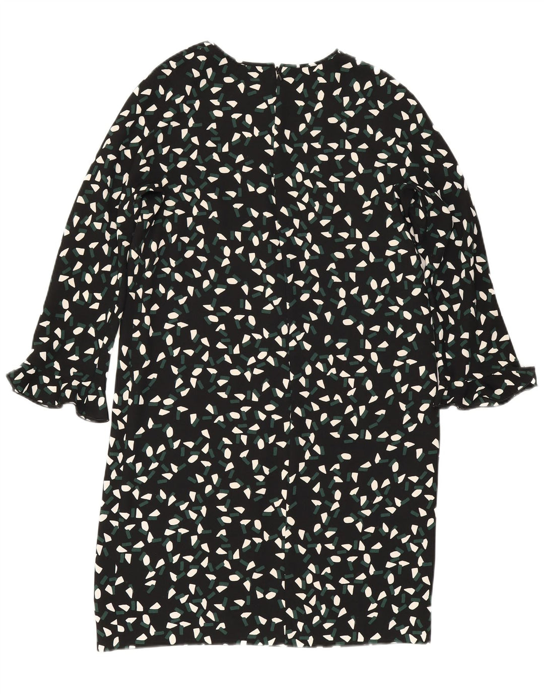 Max Mara Damen-Etuikleid mit 3/4-Ärmeln, Größe S, Schwarz, geometrisch, Polyester
