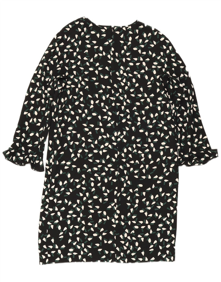 Max Mara Damen-Etuikleid mit 3/4-Ärmeln, Größe S, Schwarz, geometrisch, Polyester