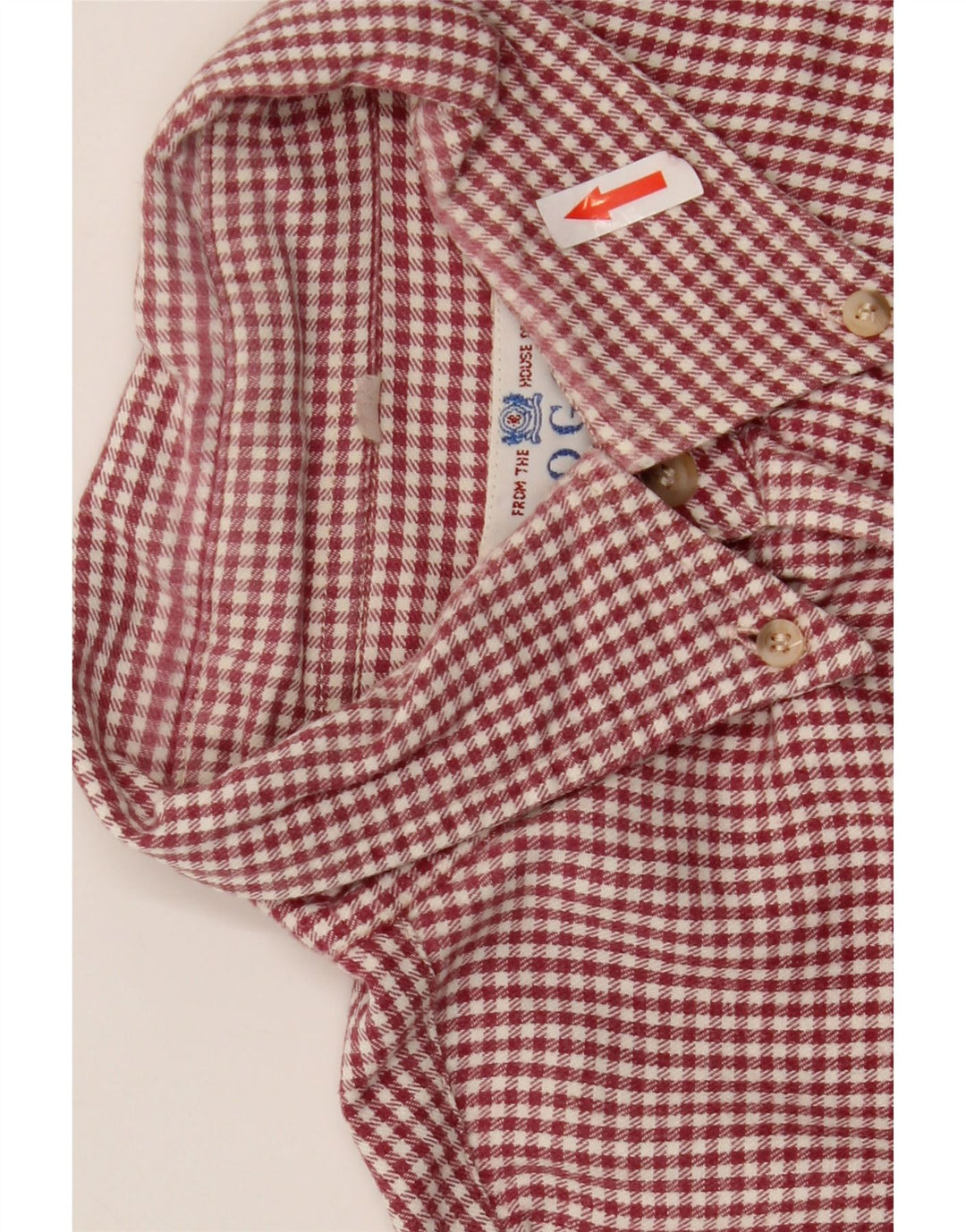 Boggi Herrenhemd, großes rotes Gingham-Karomuster
