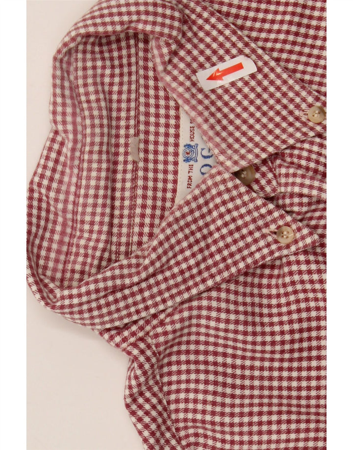 Boggi Herrenhemd, großes rotes Gingham-Karomuster