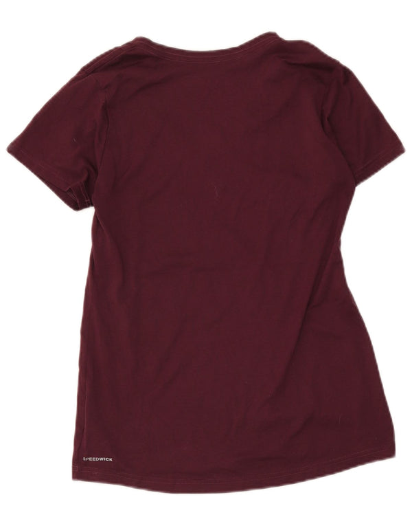 Reebok Damen T-Shirt Top UK 10 Small Burgunderrot Polyester
