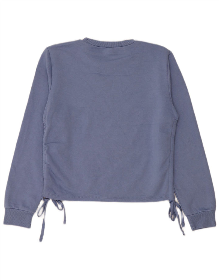 Zara Damen-Sweatshirt-Pullover UK 14 Mittelblaues Polyester